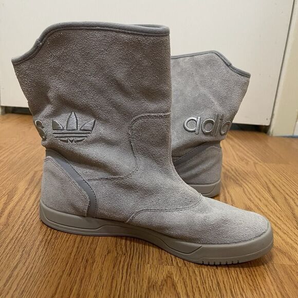 RARE!! ADIDAS gray suede sherpa lined slip on Extaboot size US 8 - Picture 6 of 12
